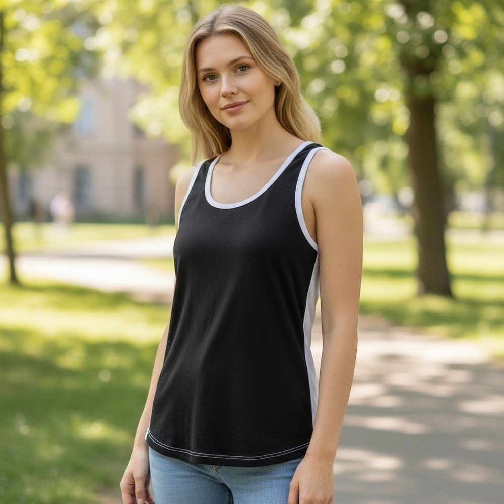 Next Level Apparel Women's Ideal Colorblock Racerback Tank Sz S jogging gym race